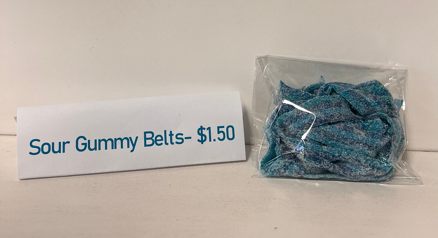 Sour Gummy Belts - Blueberry - sold onsite only!