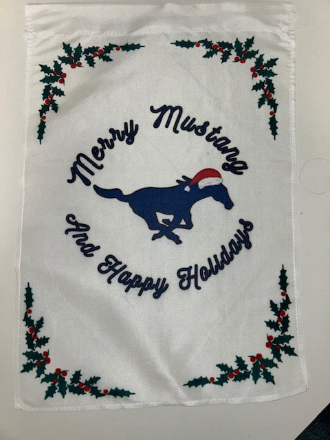 Merry Mustang Christmas Flag