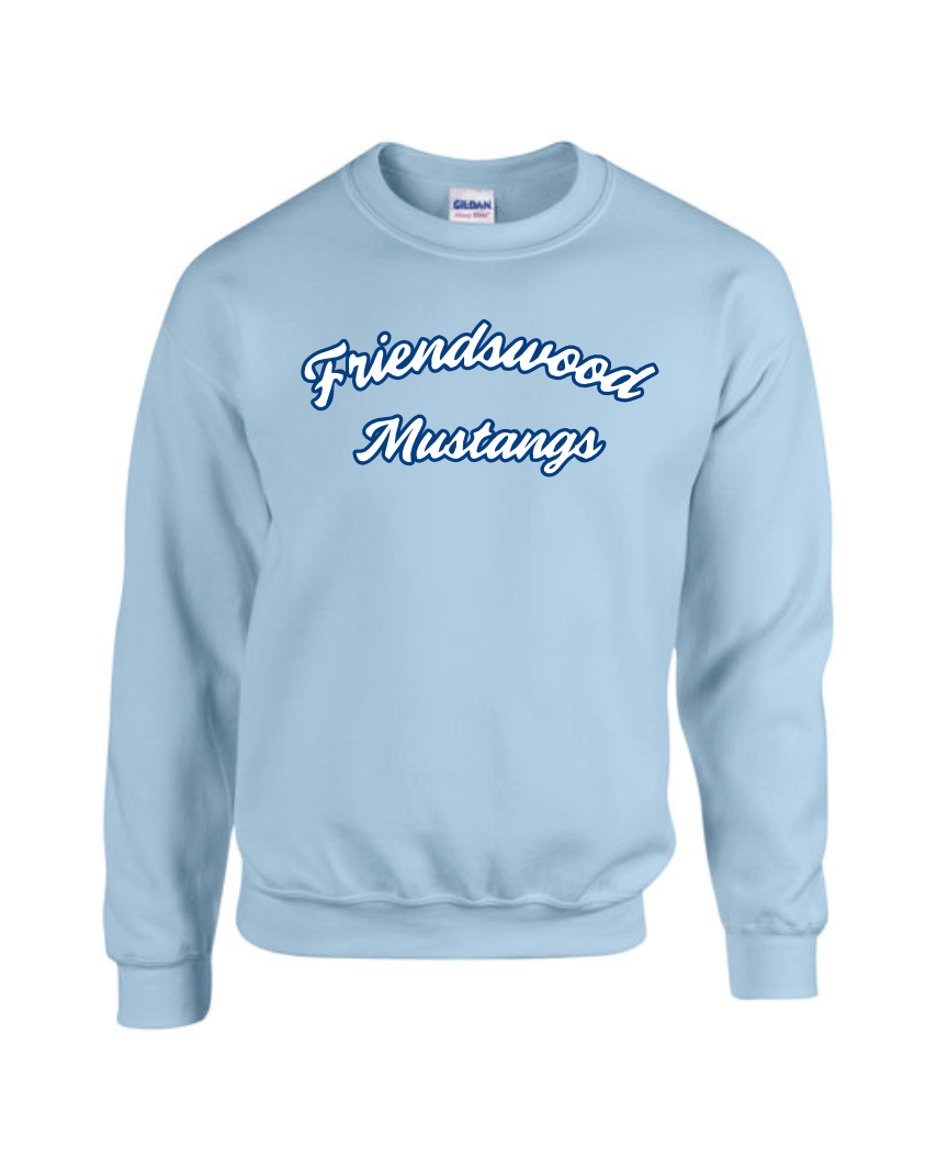 Sweatshirt - Cursive - Friendswood Mustangs (Optional Colors)